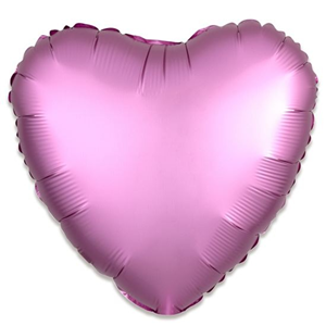 Folieballon hart satin flamingo (43cm)